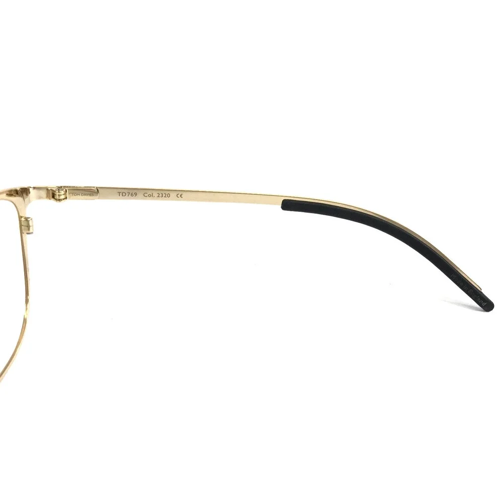 Tom Davies Eyeglasses Frames TD769 Col. 2320 Polished Gold Cat Eye 54-17-135